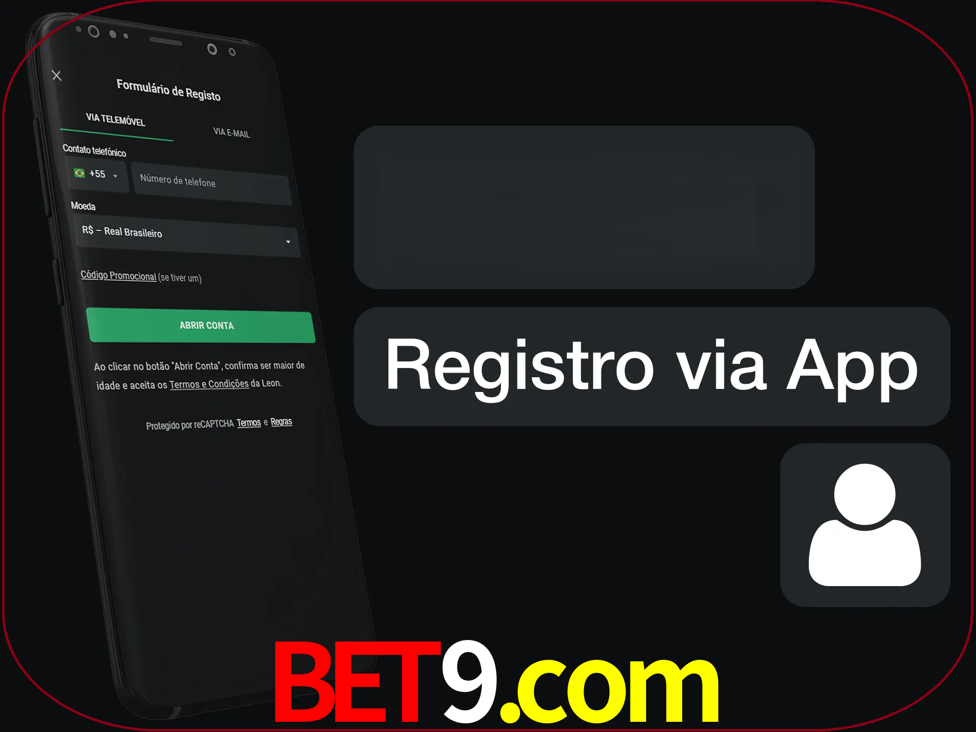 Registre-se com duas etapas usando o aplicativo.