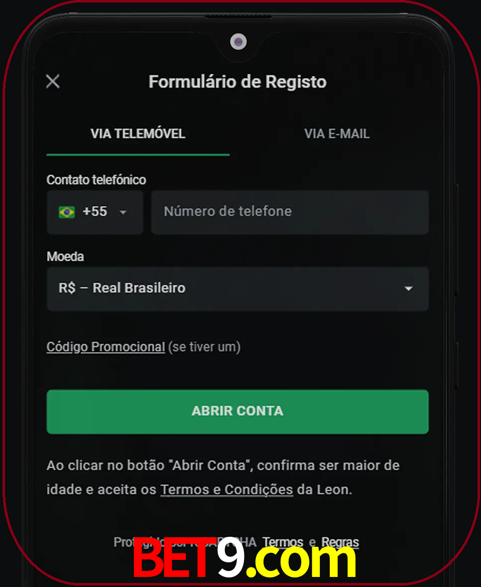 Abra o aplicativo e inicie o processo de registro.