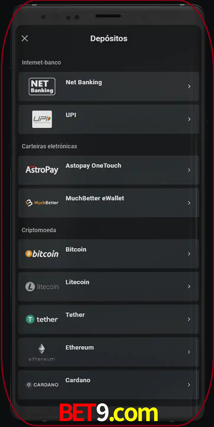 Você pode usar métodos alternativos de depósito.