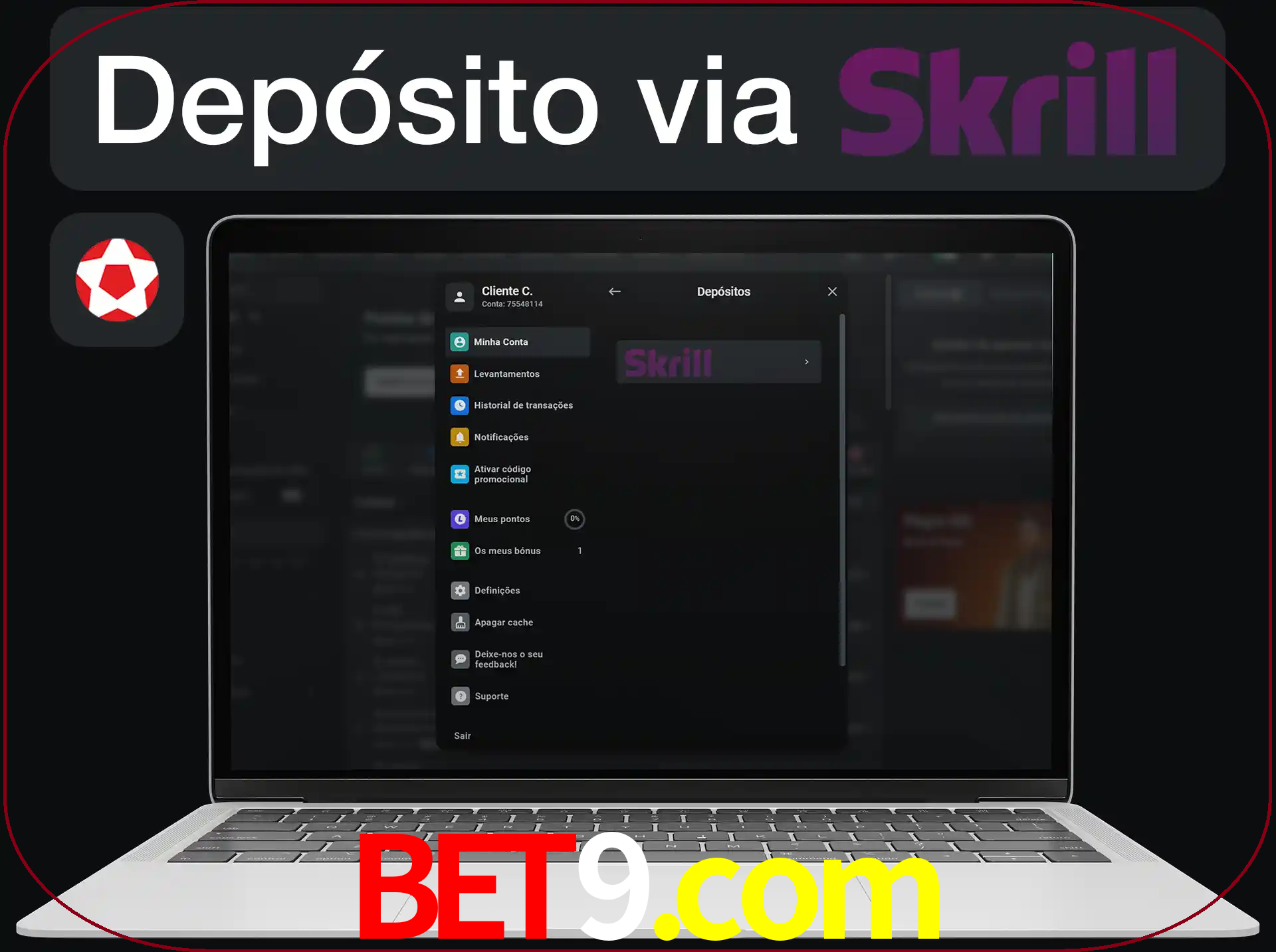 Fazer depósitos com Skrill.